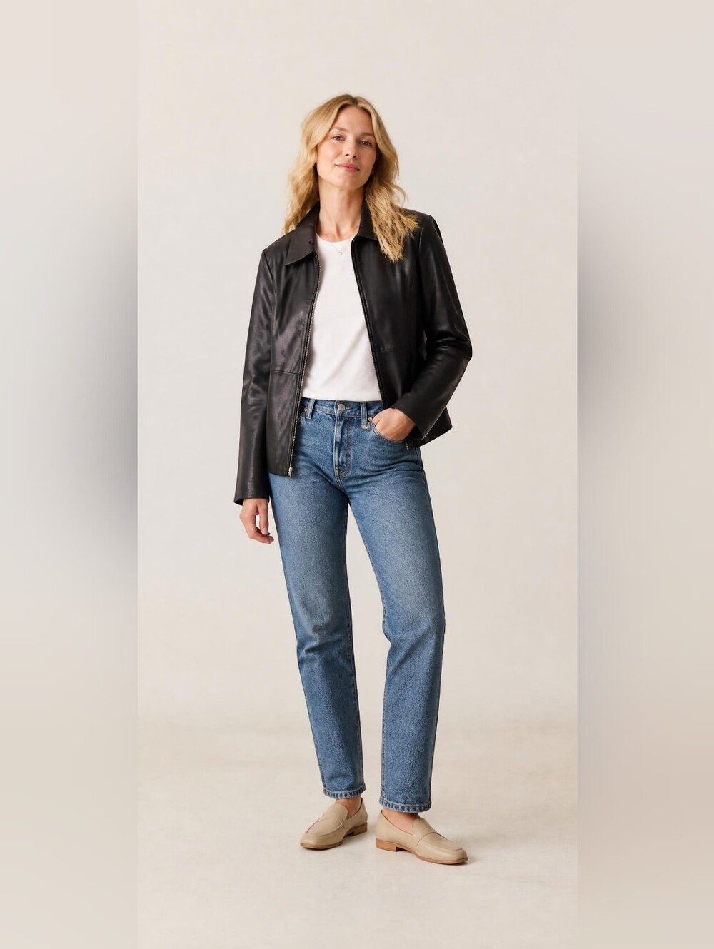 Vintage JLC NEW YORK Black Buttery Soft Leather Jacket